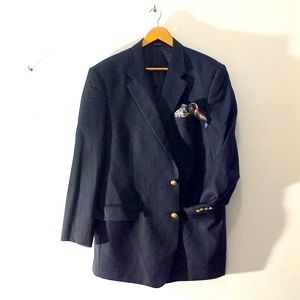 Ralph Lauren 2 Button Single Breasted Black Wool Blazer